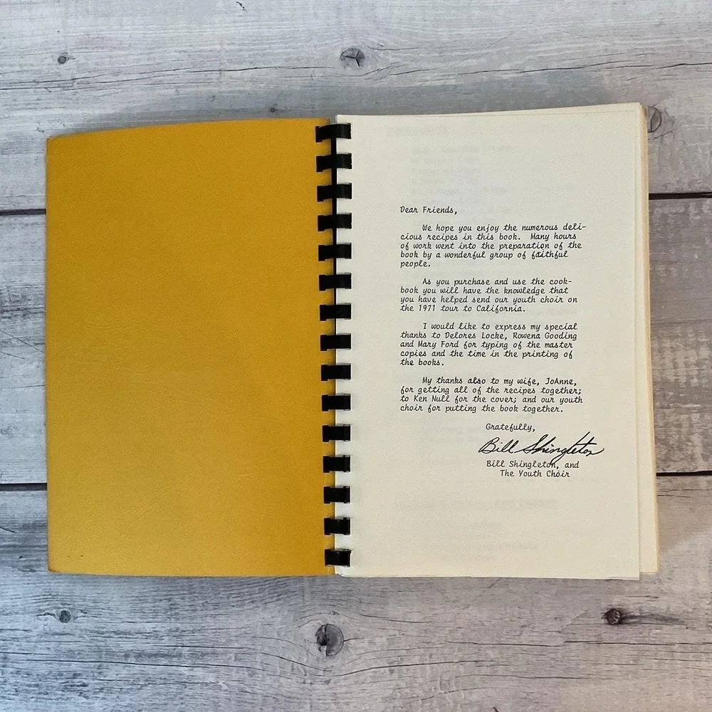 Cookbook Recipes Youth Choir Exchange Avenue Baptist Church 1971 Oklahoma City